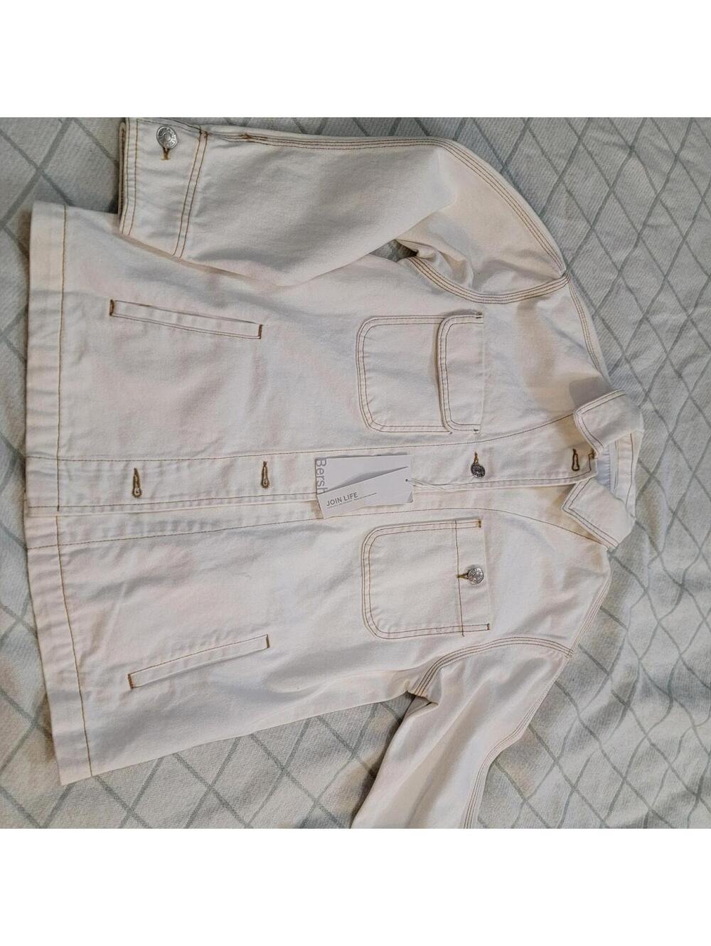 Bershka Women's White and Cream Jacket